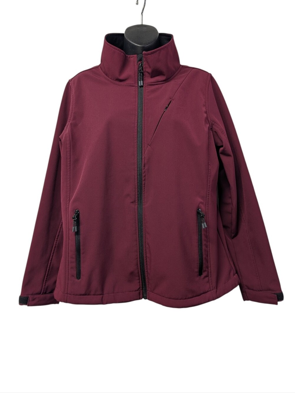 Iceburg Outerwear Maroon Jacket Women’s Size Large Zip Up  Pockets Fleece Line